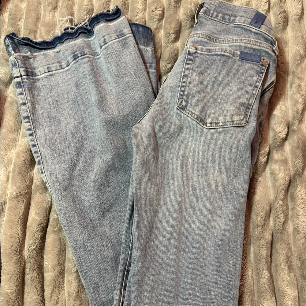 7 For All Mankind Light Blue Straight Leg Jeans